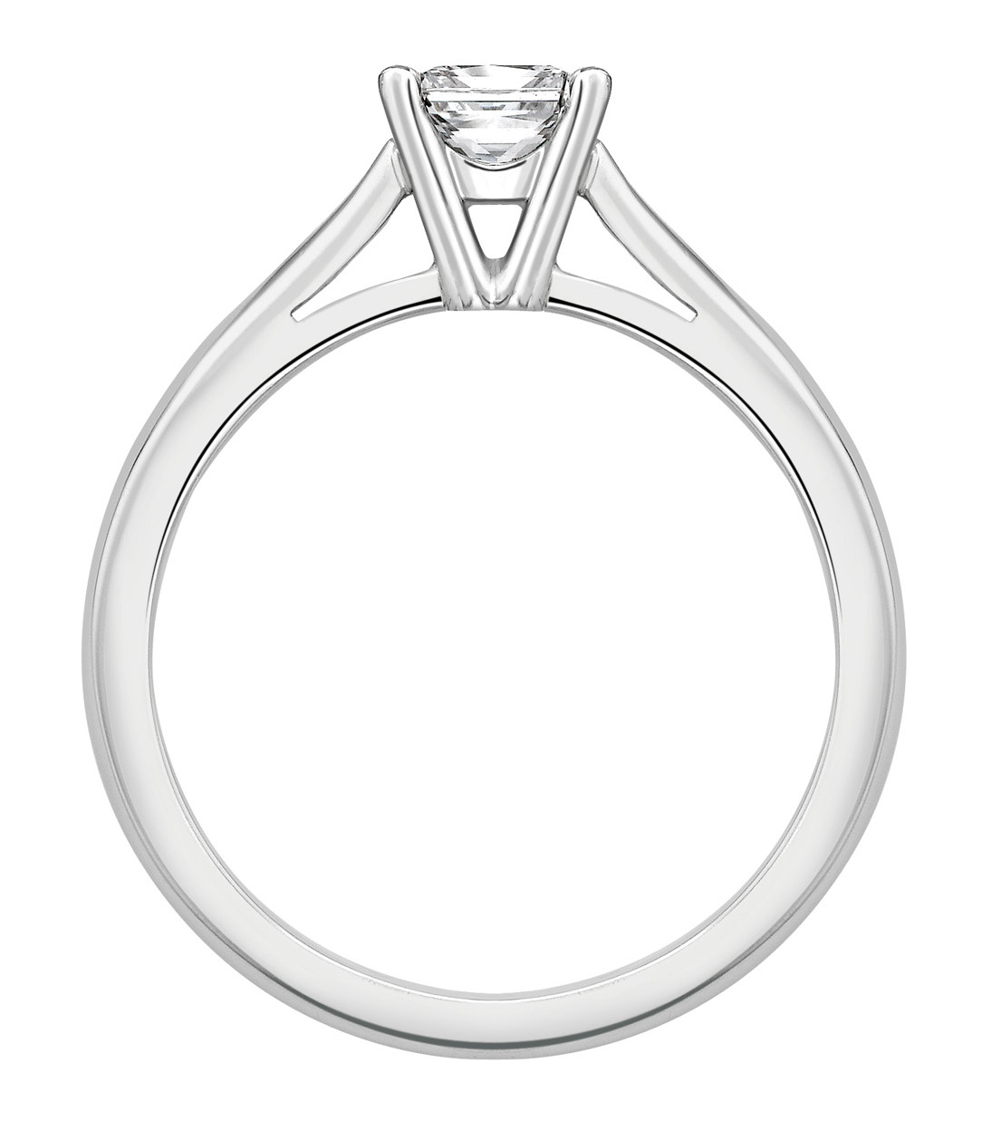 Princess Cut Four Claw Platinum Engagement Ring GRC651PLT Image 2