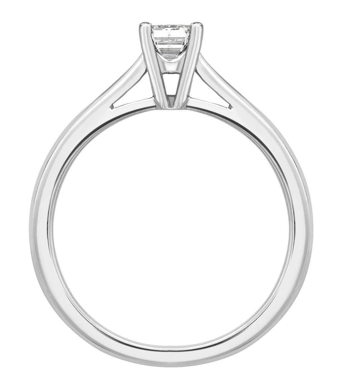 Emerald Cut 4 claw Platinum Diamond Engagement Ring GRC688PLT Image 2