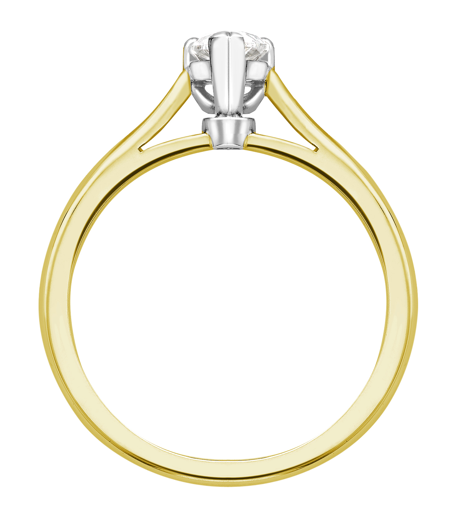 Pear Shape Yellow Gold Diamond Engagement Ring GRC689YG  Image 2