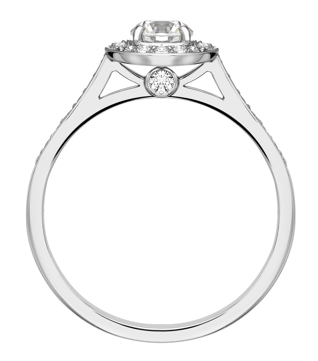 Round 0.50ct White Gold Halo Diamond Set Engagement Ring GRC733 Image 2