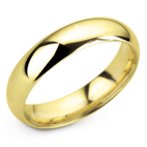 D Shape 6mm Yellow Gold Wedding Ring Main Image