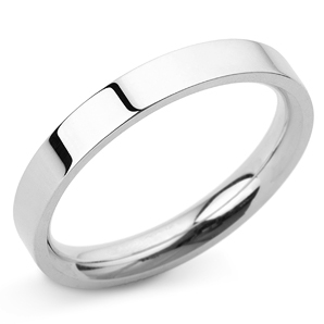 Flat Court 3mm White Gold Wedding Ring Main Image